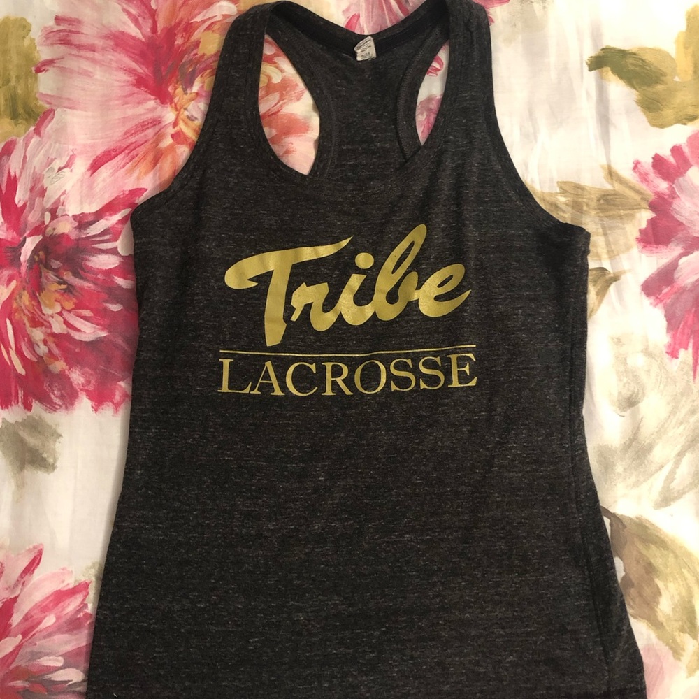Heather Charcoal Gray Tribe Lax Razorback Tank